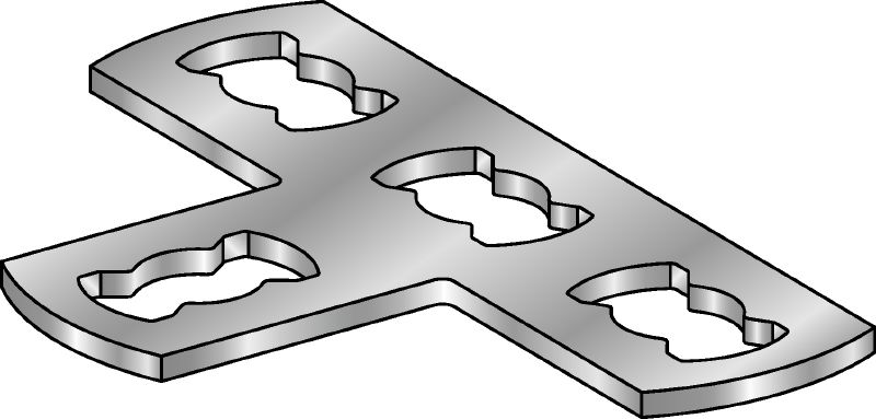 Conector de placas plano MQV-T-F Conector de placas plano galvanizado en caliente (HDG) para unir perfiles en ángulos