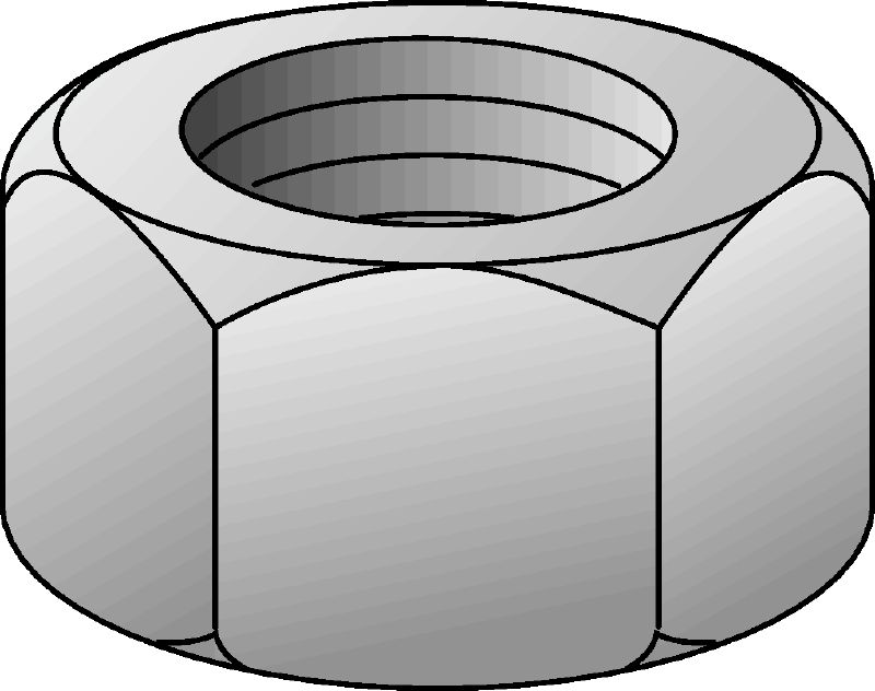 Tuerca hexagonal de grado 8 HDG DIN 934 Tuerca hexagonal galvanizada en caliente (HDG) de grado 8 conforme a los requisitos de la norma DIN 934