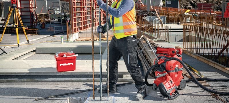 Anclaje químico HIT-HY 200-R V3 Resina híbrida inyectable de alto desempeño con aprobaciones para conexiones de varillas corrugadas a posteriori y anclaje de placa base de acero estructural Aplicaciones 1