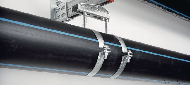 Abrazadera de tuberías MP-MX-F de carga pesada Abrazadera de tuberías galvanizada en caliente (HDG) sin aislamiento de sonido para aplicaciones de carga extrapesada Aplicaciones 1
