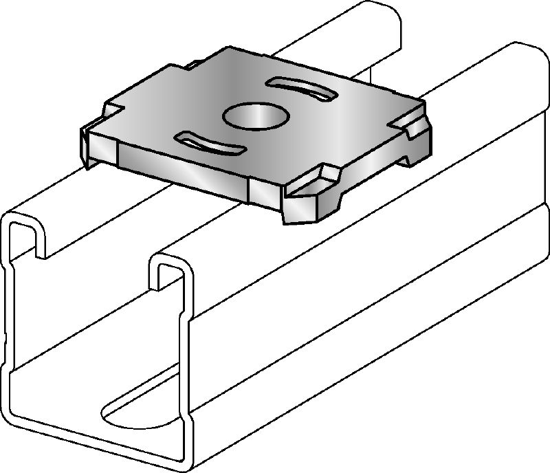 MQZ-L-F Placa perforada galvanizada en caliente (HDG) para montaje y anclaje de trapecios