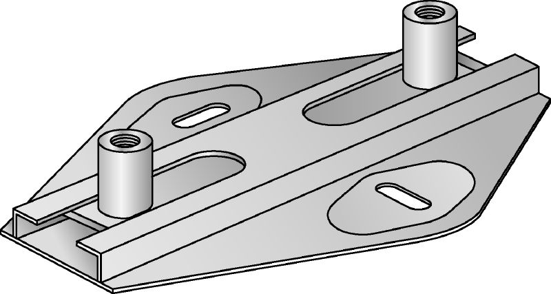 Conector deslizante doble MSG 1,75 Conector deslizante doble zincado para aplicaciones de calefacción y refrigeración de carga ligera