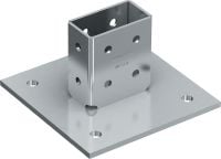 Placa base de carga 3D MT-B-O4 Conector base para el anclaje de estructuras de carril de carga bajo carga 3D a hormigón y acero o a acero