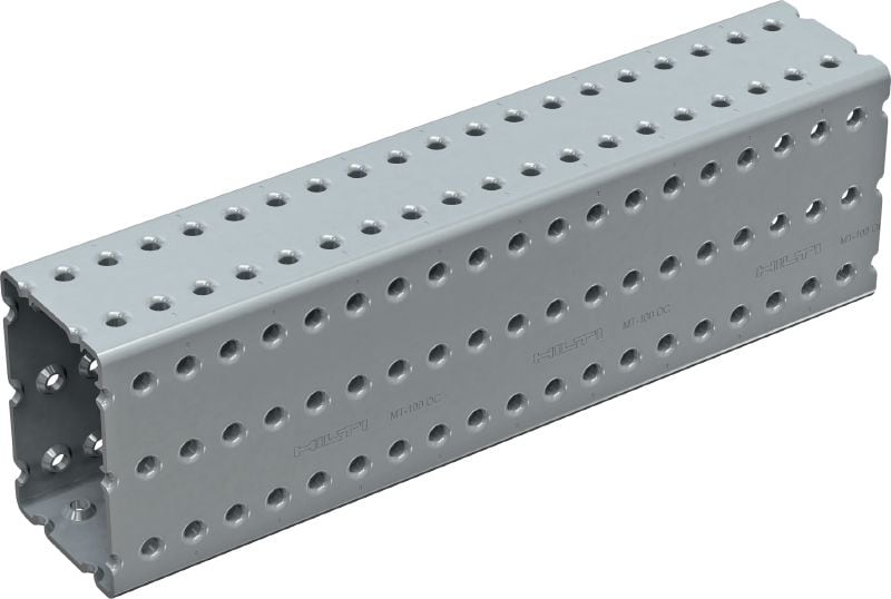 Perfil de caja MT-100 OC Perfil de caja de carga pesada para su utilización con componentes MT-TFB en entornos en el exterior