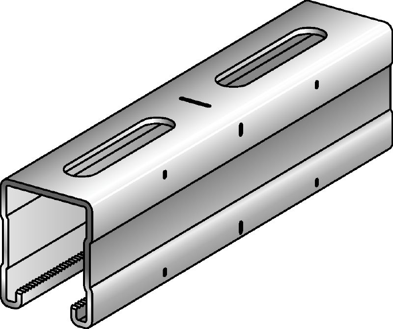 Carril MQ-52-R Carril de carga MQ de acero inoxidable (A4) de 52 mm de alto para aplicaciones pesadas