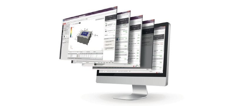 Conjunto de soluciones PROFIS Engineering, software de diseño de estructuras Software de diseño de anclajes de ingeniería estructural con códigos y aprobaciones, cálculos basados en el método de los elementos finitos por componentes y diversos métodos de fijación