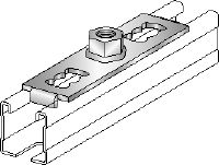 Placa base MQG-2-F Placa base galvanizada en caliente (HDG) para la conexión de componentes roscados en perfiles puntales MQ