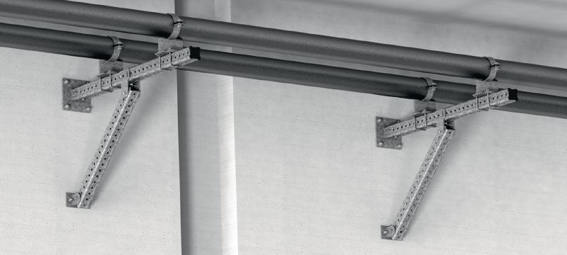 Conector MIC-CU-MAH Conector galvanizado en caliente (HDG) para la fijación directa de vigas al hormigón en ángulos de entre 0 y 180 grados Aplicaciones 1
